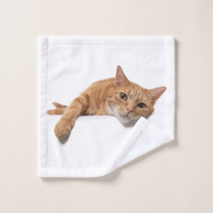 Orangefarbene Katze Waschlappen