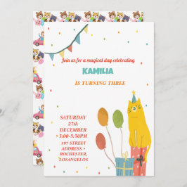 orangefarbene Katzen zum Geburtstag Einladung