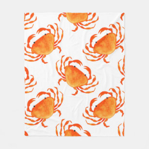 Orangefarbene Krebse Fleecedecke