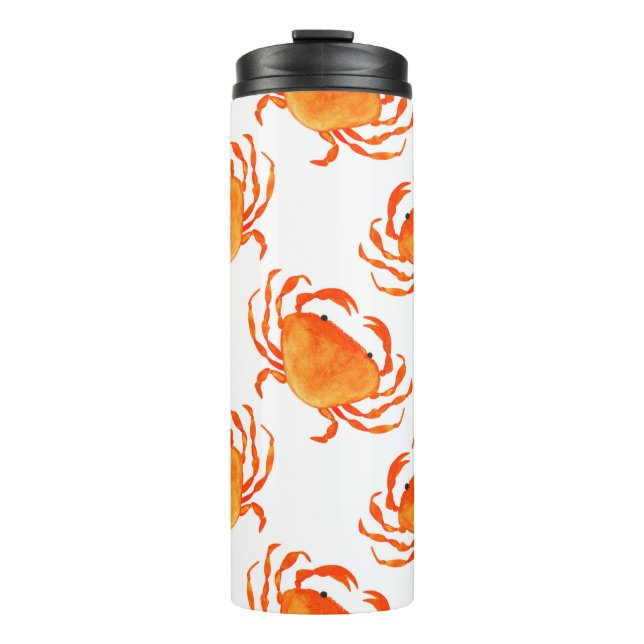 Orangefarbene Krebse Thermosbecher (Vorderseite)