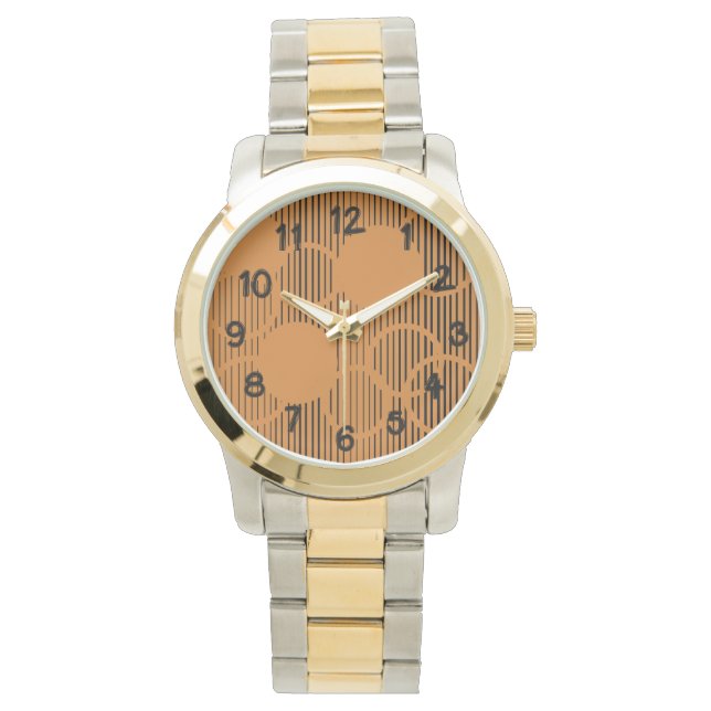 Orangefarbene Kreise Armbanduhr (Vorderseite)