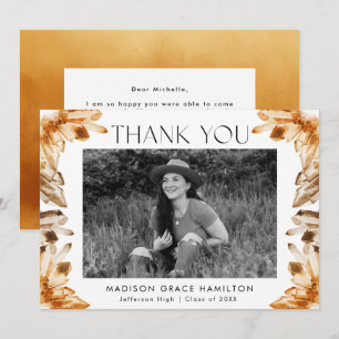 Orangefarbene Kristalle Foto Abschluss Dankeskarte