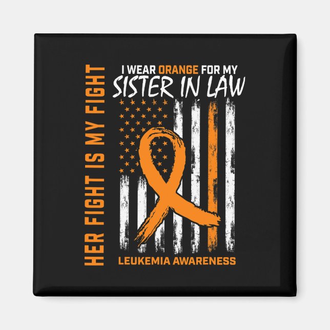 Orangefarbene Leukämie Magnet (Vorne)