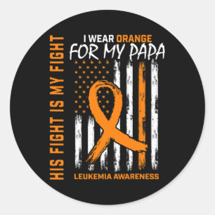 Orangefarbene Leukämie Tumorerkrankung Papa Americ Runder Aufkleber
