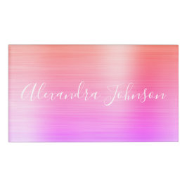 Orangefarbene Lila Folien Modernes Geschäft Namenschild