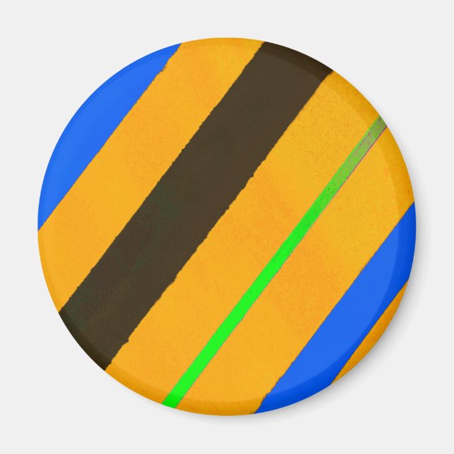 Orangefarbene Linien Magnet (Vorne)