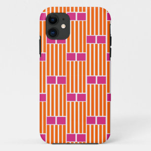 Orangefarbene Linien und rosa Schachteln Case-Mate iPhone Hülle