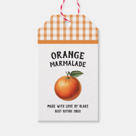 Orangefarbene Marmelade Konservieren Geschenkanhänger