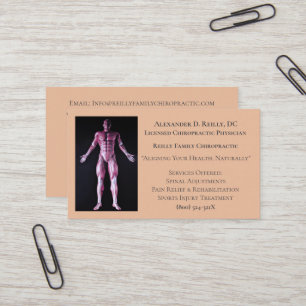Orangefarbene Massagetherapie Chiropraktischer Arz Visitenkarte