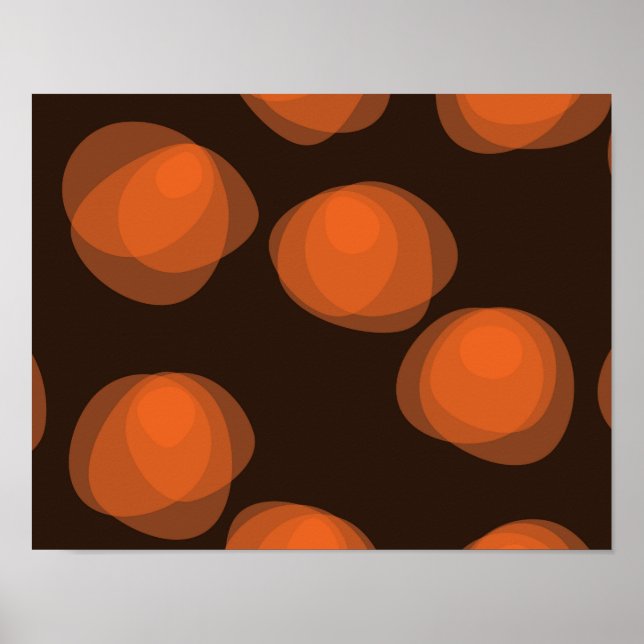 Orangefarbene, moderne, coole, trendige abstrakte  poster (Vorne)