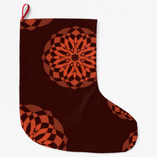 Orangefarbene, moderne, dekorative, geometrische B Großer Weihnachtsstrumpf