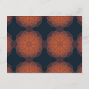 Orangefarbene, moderne geometrische Blume Postkarte