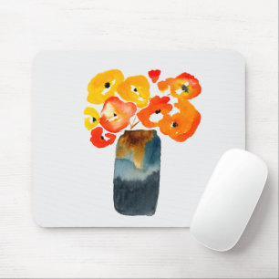 Orangefarbene Mohn-Blume Mousepad