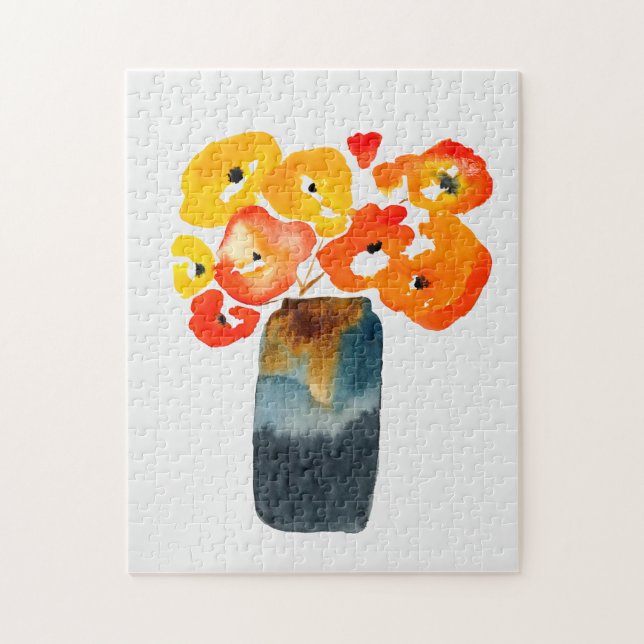 Orangefarbene Mohn-Blume Puzzle (Vertikal)