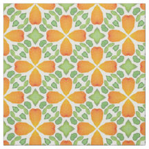 Orangefarbene Muster Blume Mosaik Retro 60er 70er