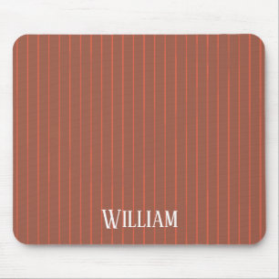 Orangefarbene Nadelstreifen Mousepad