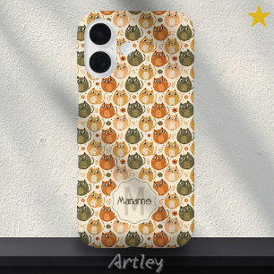 Orangefarbene, Niedliche Katzen Name Monogramm iPhone 16 Hülle