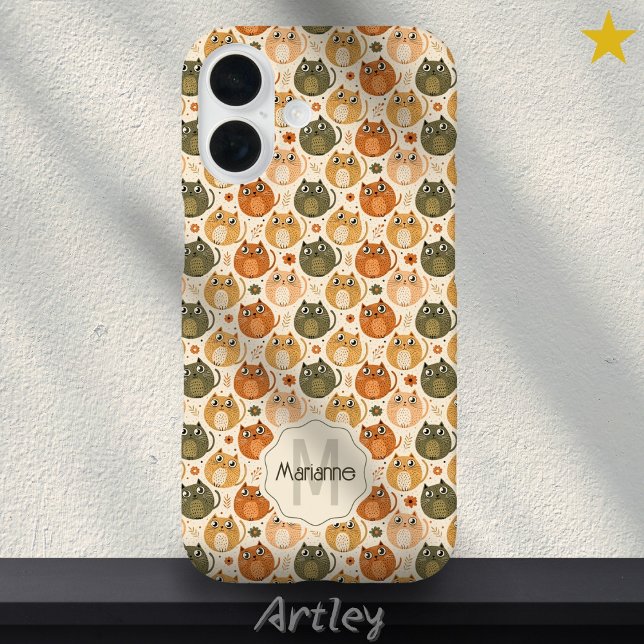 Orangefarbene, Niedliche Katzen Name Monogramm Case-Mate iPhone Hülle (Von Creator hochgeladen)