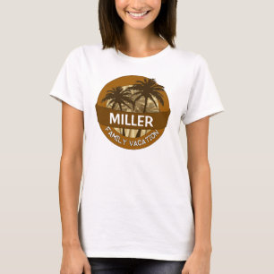 Orangefarbene Palmen, die für den Familienurlaub g T-Shirt