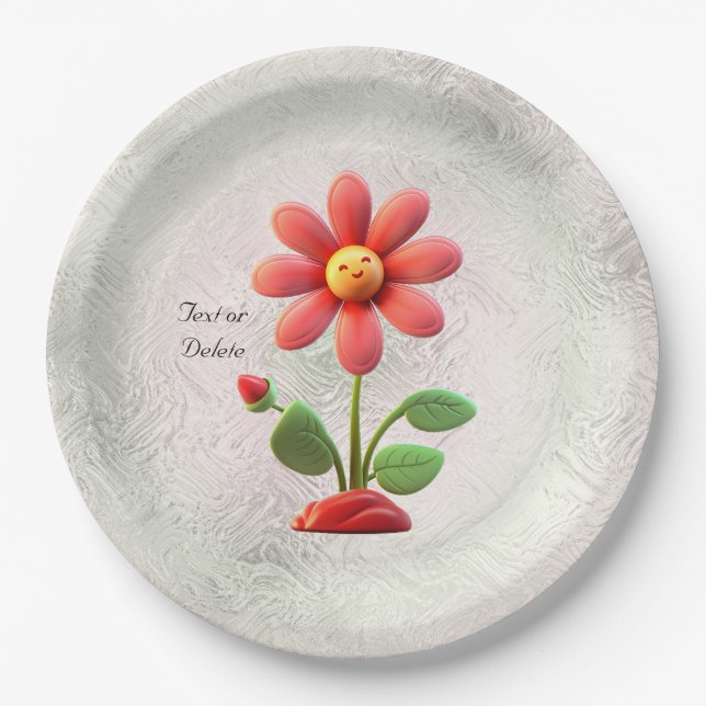 Orangefarbene Papierplatte der Blume Pappteller (Vorderseite)