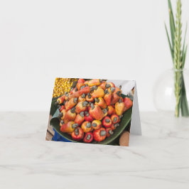 Orangefarbene Paprikaschoten in Bauern Gemüsemarkt Karte