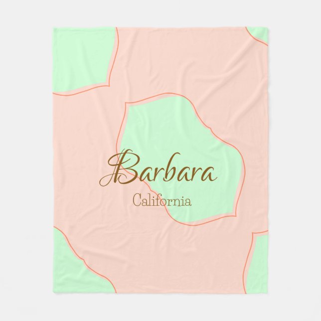 Orangefarbene Pastelltöne boho geben den Namen Pla Fleecedecke (Vorderseite)