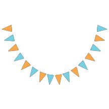 Orangefarbene Polka-Dosen und blaue Streifen