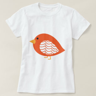 Orangefarbene, raue Vögel T - Shirt