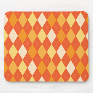 Orangefarbene Raute Mousepad