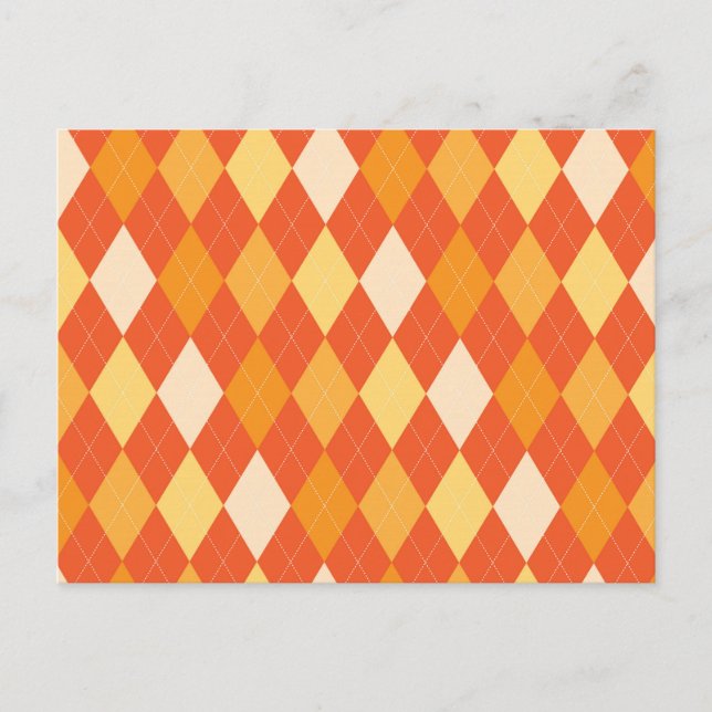 Orangefarbene Raute Postkarte (Vorderseite)