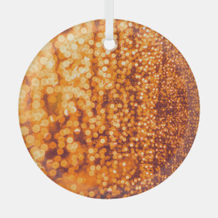 Orangefarbene Regentropfen auf Glas, abstrakter Hi Ornament Aus Glas