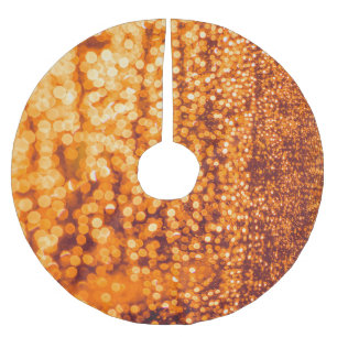 Orangefarbene Regentropfen auf Glas, abstrakter Hi Polyester Weihnachtsbaumdecke