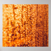 Orangefarbene Regentropfen auf Glas, abstrakter Hi