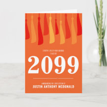 Orangefarbene Reihe von Tassels Foto Abschluss Ein