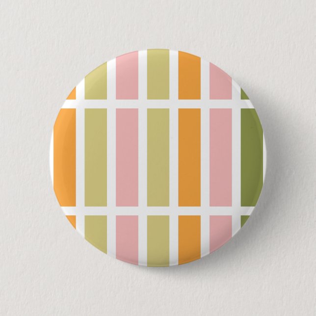 Orangefarbene Rosa Gold und grüne Streifen Button (Vorderseite)