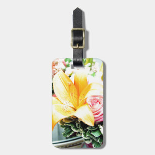 orangefarbene rosa Hochzeitsblumen Stern Lilie Ros Gepäckanhänger