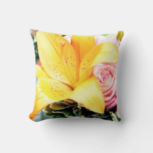 orangefarbene rosa stern lilie rose florale Abbild Kissen