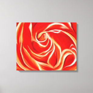 Orangefarbene Rose auf überzogenen Canvas Leinwanddruck