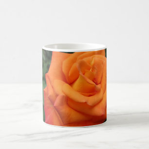 Orangefarbene Rose Blume Kaffee Tasse