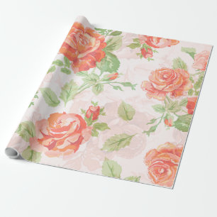 Orangefarbene Rose Blume Packpapier
