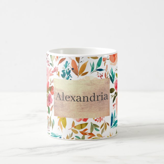 Orangefarbene Rose Blütensommer Kaffeetasse (Mittel)