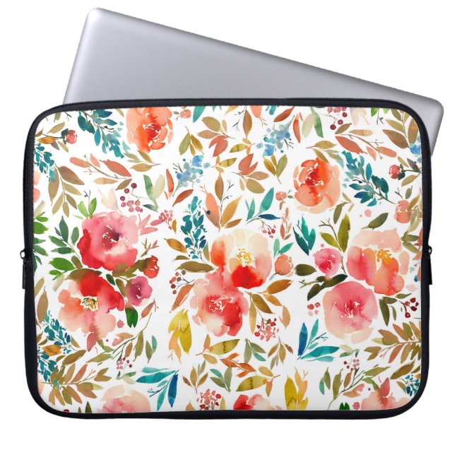 Orangefarbene Rose Blütensommer Laptopschutzhülle (Vorderseite)
