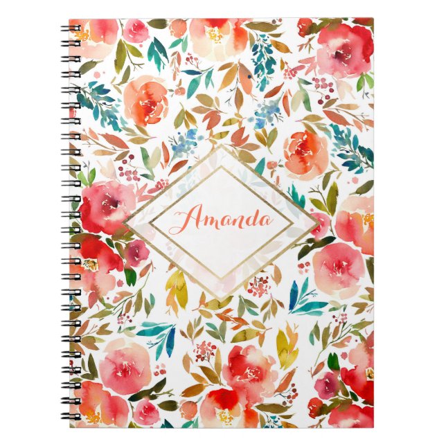 Orangefarbene Rose Blütensommer Notizblock (Vorderseite)