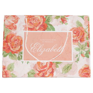 Orangefarbene Rose Große Geschenktüte