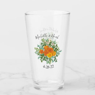 Orangefarbene Rose Hochzeit florale Moderne Glas