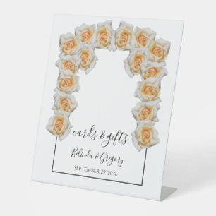 Orangefarbene Rose Hochzeitskarten und Geschenke Sockelschild