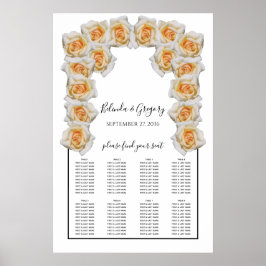Orangefarbene Rose Hochzeitstabelle Poster