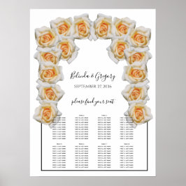 Orangefarbene Rose Hochzeitstabelle Poster