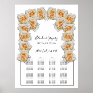 Orangefarbene Rose Hochzeitstabelle Poster