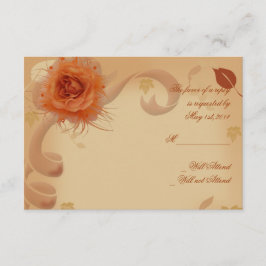 Orangefarbene Rose im Fall-Response-Karte RSVP Karte